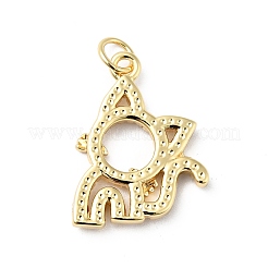 Rack Plating Brass Micro Pave Clear Cubic Zirconia Pendants&nbsp;ZIRC-I059-05G