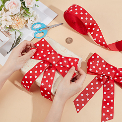 Large Polka Dot Polyester Ribbon&nbsp;OCOR-WH0112-002A