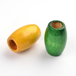 Dyed Barrel Natural Wood Beads&nbsp;WOOD-S619-M-LF