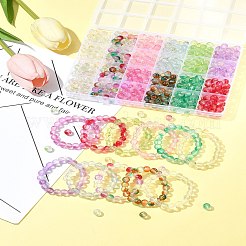 552Pcs 11 Colors Frosted Baking Paint Glass Beads&nbsp;DGLA-FS0001-14