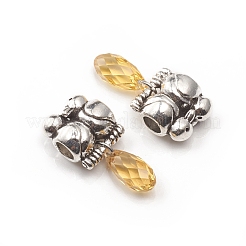 Antique Silver Plated Alloy Pendants&nbsp;PALLOY-L225-Q01-AS