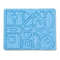 Triangle & Star Teardrop Shape Holographic Pendant DIY Silicone Mold&nbsp;DIY-K063-15