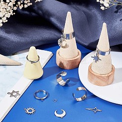 DIY Star Moon Stainless Steel Charms Cuff Ring Making Kit&nbsp;DIY-SC0026-17P