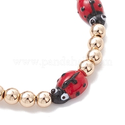 3Pcs Lampwork & Non-magnetic Synthetic Hematite Beaded Stretch Bracelets for Women&nbsp;BJEW-JB12943