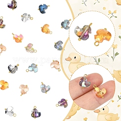 45Pcs 9 Colors Glass Charms&nbsp;PALLOY-YW00136