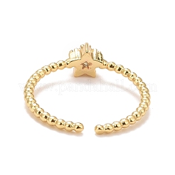Cubic Zirconia Cuff Rings&nbsp;RJEW-E060-01G-02