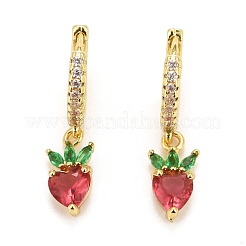 Rack Plating Brass Micro Pave Cubic Zirconia Huggie Hoop Earrings&nbsp;EJEW-F278-11G