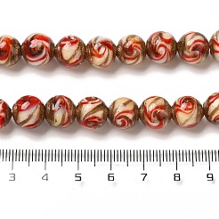 Gold Sand Lampwork Beads Strands&nbsp;LAMP-E036-06C