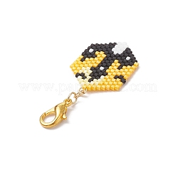 5Pcs Halloween Glass Seed Beaded Pendant Decorations&nbsp;HJEW-MZ00343-02