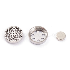 304 Stainless Steel Magnetic Diffuser Locket Aromatherapy Essential Oil Buckle&nbsp;AJEW-M027-13P