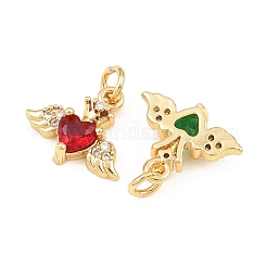 Brass Micro Pave Cubic Zirconia Charms&nbsp;KK-Q085-11G