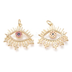 Brass Micro Pave Cubic Zirconia Pendants&nbsp;ZIRC-I044-03G