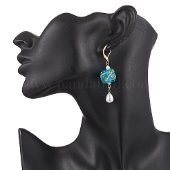 Glass Teardrop Leverback Earrings&nbsp;EJEW-MZ00531-04