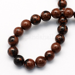 Natural Mahogany Obsidian Round Beads Strands&nbsp;X-G-S163-8mm