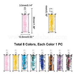 8Pcs 8 Style Alloy & Glass Wish Bottle Pendants&nbsp;G-PH0001-45