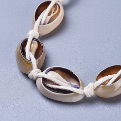 Adjustable Cowrie Shell Braided Bead Bracelets&nbsp;BJEW-JB04271