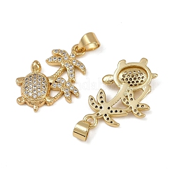 Brass Micro Pave Cubic Zirconia Pendants&nbsp;KK-I358-064G-05