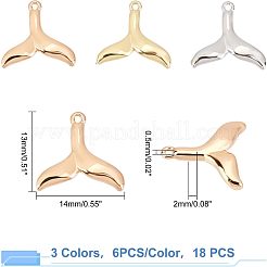 18Pcs 3 Colors Brass Charms&nbsp;KK-FH0002-40