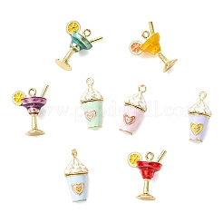 8Pcs 8 Styles Cocktail/Ice Cream Alloy Enamel Pendants&nbsp;ENAM-CJ0007-37
