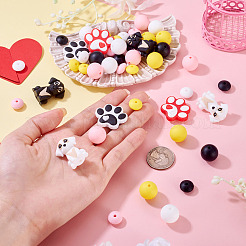 52Pcs Dog Themed Silicone Beads&nbsp;SIL-TA0003-36