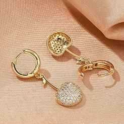 Cherry Brass Micro Pave Cubic Zirconia Hoop Earrings&nbsp;EJEW-M077-04G-01