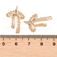 Brass Micro Pave Cubic Zirconia Pendants&nbsp;KK-L261-07G