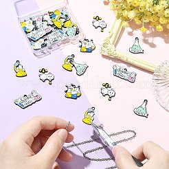 30Pcs 5 Styles Chemistry Science Theme Alloy Enamel Pendants&nbsp;ENAM-CJ0007-53