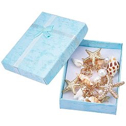 Trendy Shell Charm Bracelets&nbsp;BJEW-PH0002-01-WH