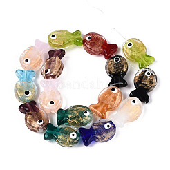 Handmade Gold Foil Glass Beads Strands&nbsp;FOIL-N032-01
