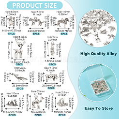 50Pcs 10Styles Tibetan Style Alloy Animals Pendants&nbsp;FIND-TA0008-19