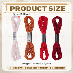 16 Skeins 4 Colors Cotton Sewing Thread&nbsp;OCOR-LP0006-09