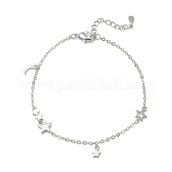 Brass Enamel White Charm Bracelets&nbsp;KK-CBA6980-29P