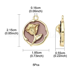 5Pcs Rack Plating Alloy Enamel Pendants&nbsp;ENAM-YW0002-45