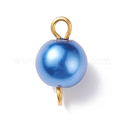 Glass Imitation Pearl Connector Charms&nbsp;PALLOY-JF01881-01