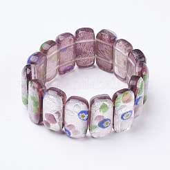 Handmade Millefiori Lampwork Beaded Stretch Bracelets&nbsp;BJEW-G530-02