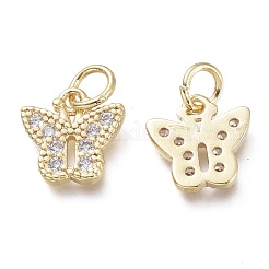 Brass Micro Pave Clear Cubic Zirconia Pendants&nbsp;KK-P188-N01-G