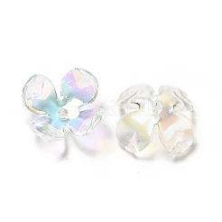 Transparent Acrylic Flower Bead Caps&nbsp;X-MACR-C009-15