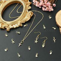 16Pcs 8 Style Brass Micro Pave Cubic Zirconia Charms&nbsp;ZIRC-CJ0003-33