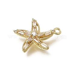 Brass Micro Pave Clear Cubic Zirconia Charms&nbsp;KK-K427-25G