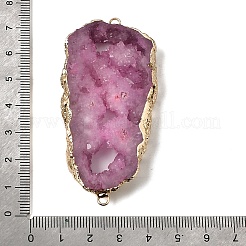 Dyed Natural Druzy Agate Slice Nuggets Links Connector Charms&nbsp;G-P614-04G-03