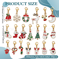 Christmas Theme Alloy Enamel Pendant Decorations&nbsp;HJEW-FG00002