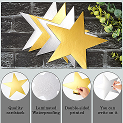 48Pcs 2 Colors Paper Glitter Star Wall Decoration&nbsp;AJEW-SP0001-16B