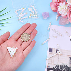 30Pcs 5 Styles Round Shell Pearl Connector Charms&nbsp;PALLOY-CA00023
