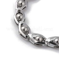 Non-Tarnish 304 Stainless Steel Hollow Horse Eye Link Chain Bracelets for Women Men&nbsp;BJEW-Q343-11P