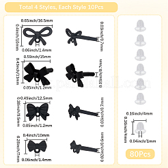 40Pcs 4 Styles Alloy Stud Earrings Findings&nbsp;EJEW-SP0001-10