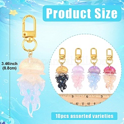 10Pcs Jellyfish Resin Pendant Decorations&nbsp;HJEW-YW00274