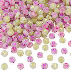 500Pcs 5 Styles Luminous Frosted Acrylic Beads&nbsp;FACR-TA0001-11