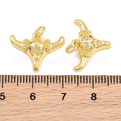 Brass Micro Pave Clear Cubic Zirconia Pendants&nbsp;CU-CBAFB88-04G