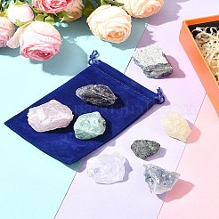 8Pcs Natural Lapis Lazuli & Ruby in Zoisite & Rose Quartz & Quartz Crystal & Amethyst & Fluorite & Citrine & Green Fluorite Tumbled Stone Sets&nbsp;DIY-FS0007-10A