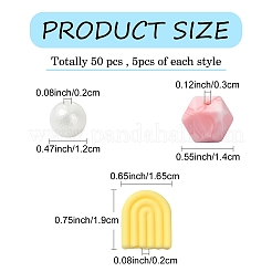 35Pcs 7 Styles Food Grade Eco-Friendly Silicone Beads&nbsp;SIL-YW0001-25